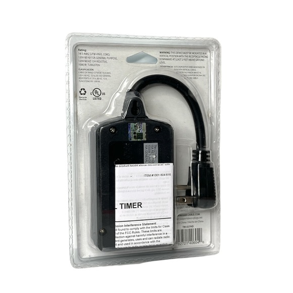 ECO Plugs Mechanical TIMER OUTDOOR 1001 804 616 / 2 4 6 8 Hr. Dusk/Dawn 2 OUTLET - Picture 3 of 8